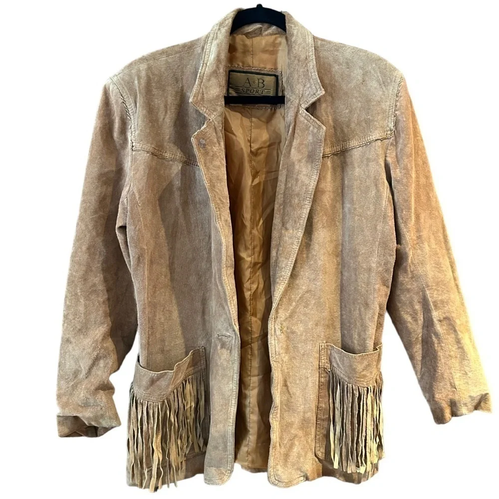Vintage Suede Western Fringe Jacket - Picture 2 of 10